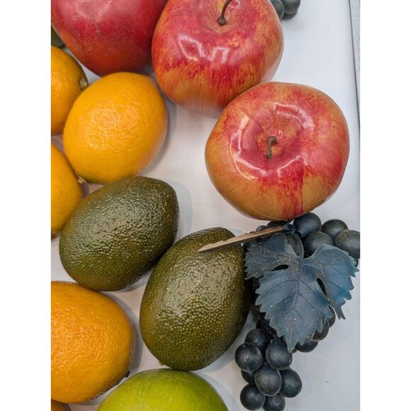 31 pcs Artificial Faux Realistic Fruit Lemons Limes Grapes Apples Plum - Picture 4 of 7